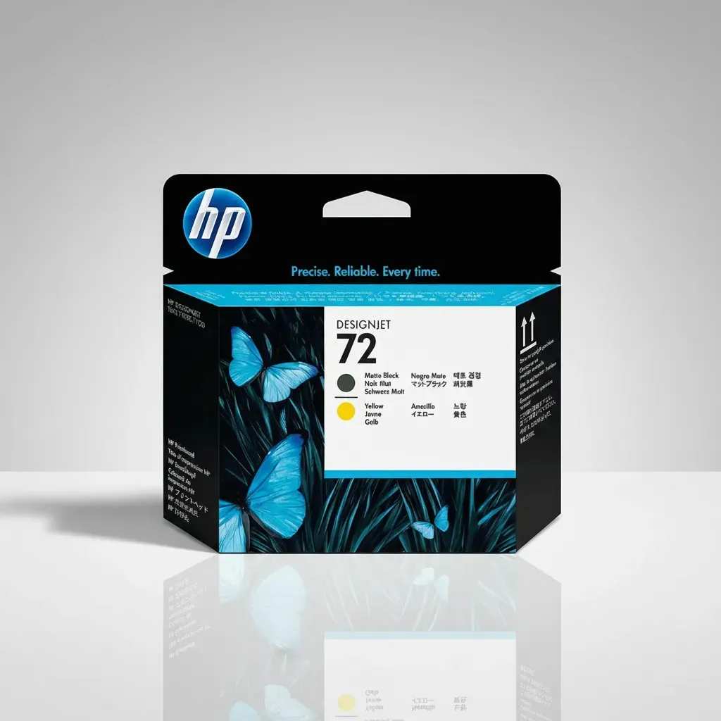 CABECA DE IMP. ORIGINAL HP 72 C9384A PRETO FOSCO E AMARELO
