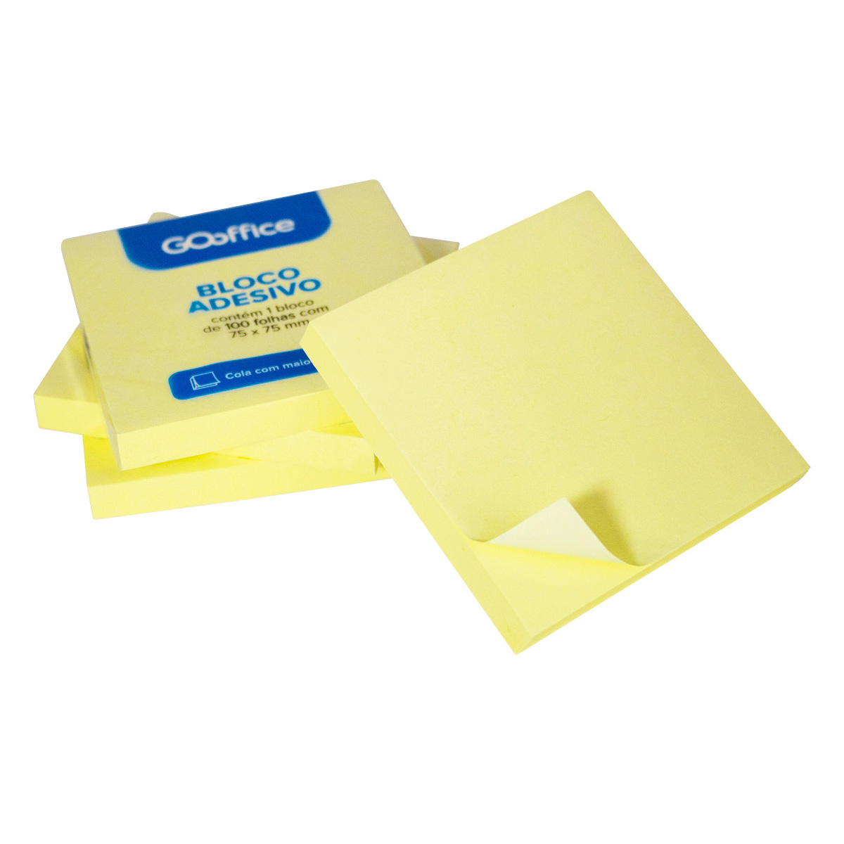 Bloco Adesivo Go Office 75x100mm Amarelo