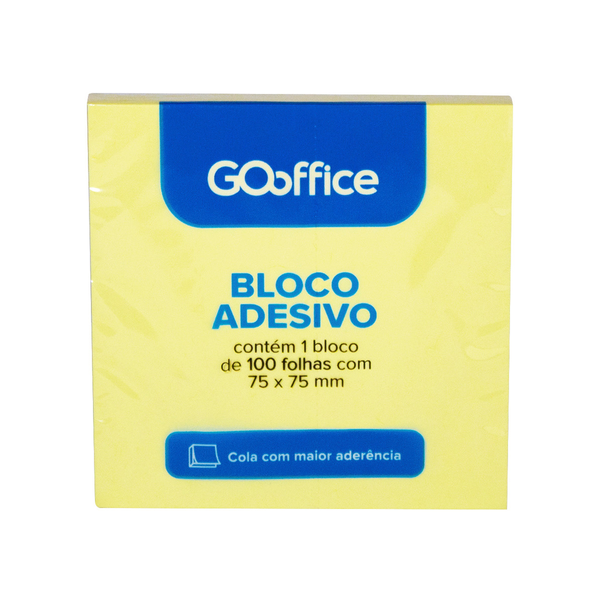 Bloco Adesivo Go Office 75x100mm Amarelo