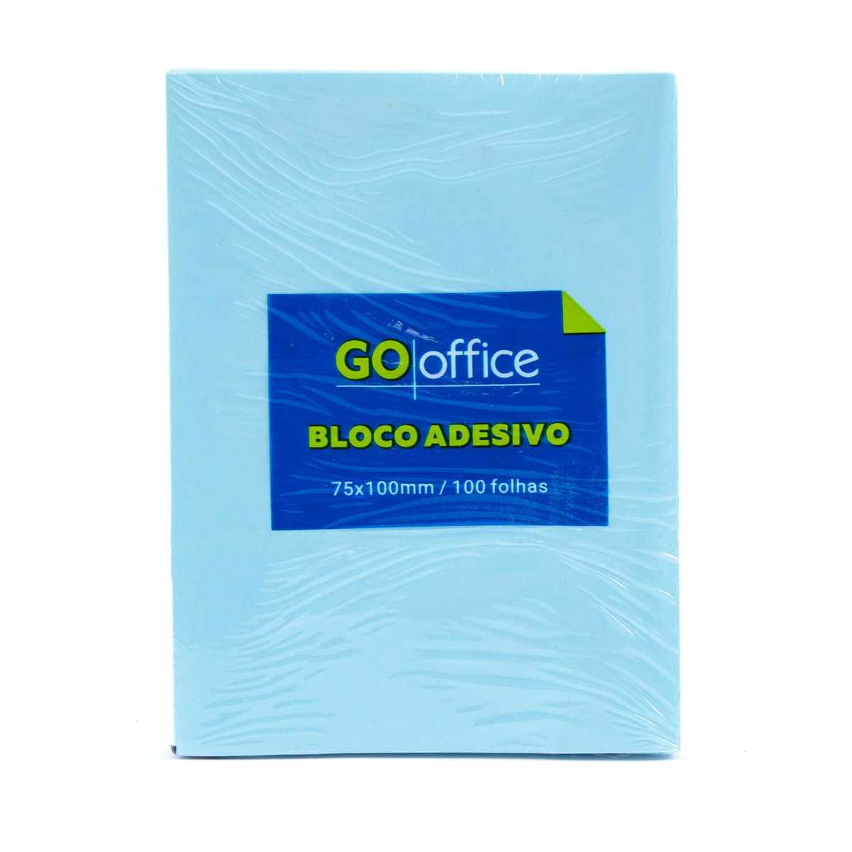 BLOCO ADESIVO GO OFFICE 75X100MM AZUL PASTEL
