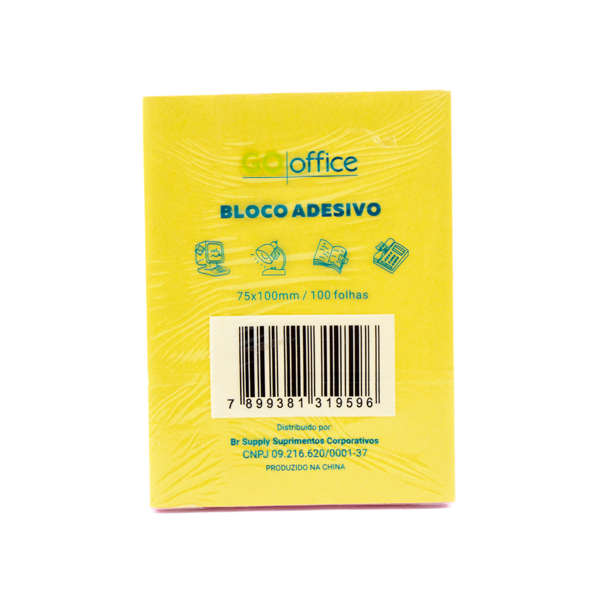 BLOCO ADESIVO GO OFFICE 75X100MM ROSA PASTEL