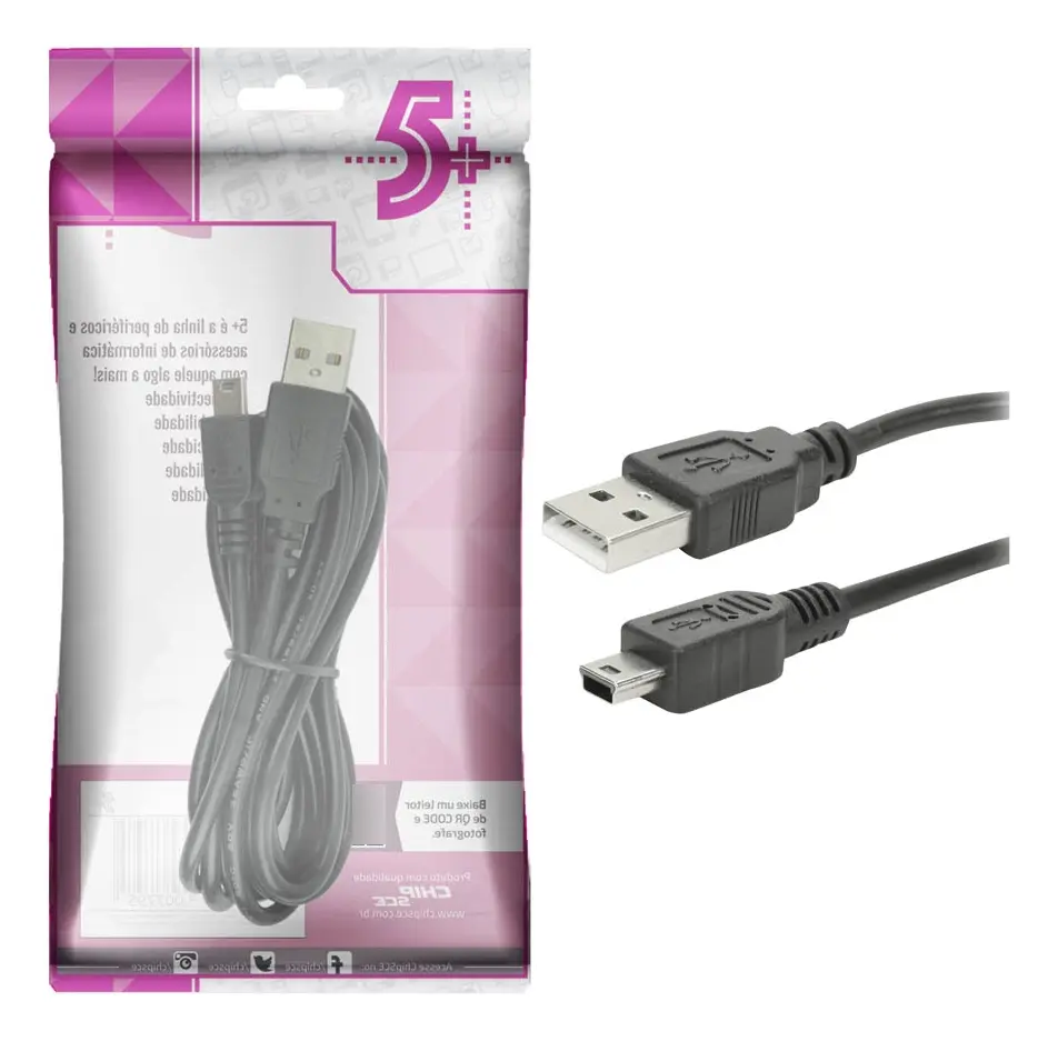 CABO DE DADOS MINI USB V3 1,8MT PRETO CHIPSCE