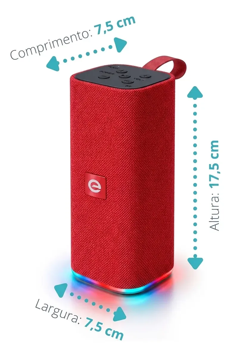 CAIXA DE SOM BLUETOOTH MULTIMIDIA MICRO USB 10W PTO LED RGB CS-M33BTL