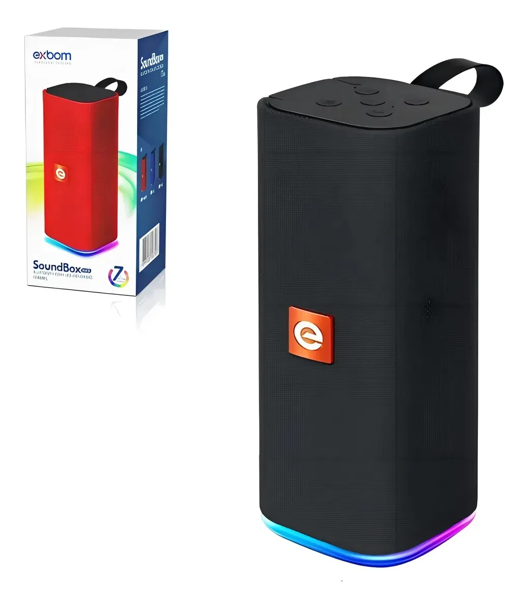 CAIXA DE SOM BLUETOOTH MULTIMIDIA MICRO USB 10W PTO LED RGB CS-M33BTL