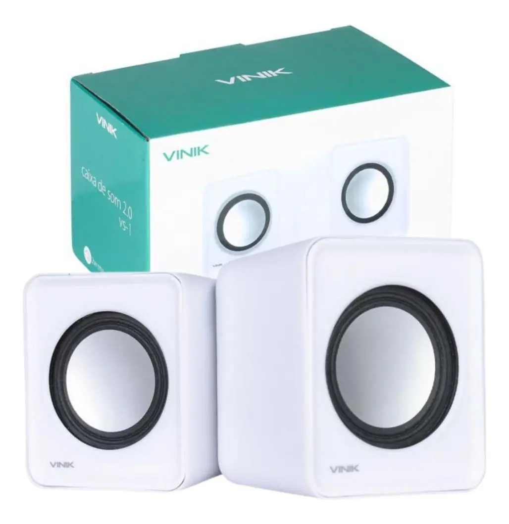 CAIXA DE SOM USB / P2 2W CONTROLADOR DE VOLUME BRANCA VS-01B VINIK