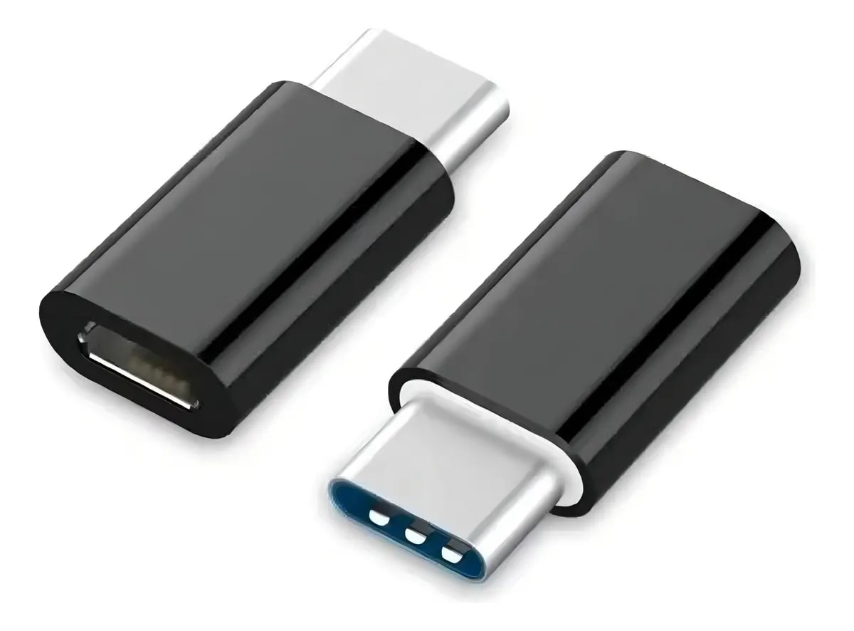 ADAPTADOR OTG MICRO USB V8 F 2.0 X USB M TIPO C 3.1 PRETO