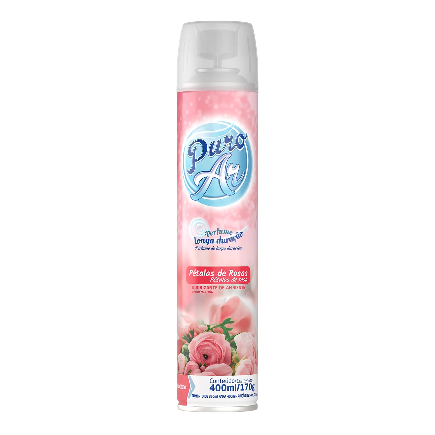 AROMATIZANTE AEROSSOL PURO AR PETALAS DE ROSAS 400ML/170G