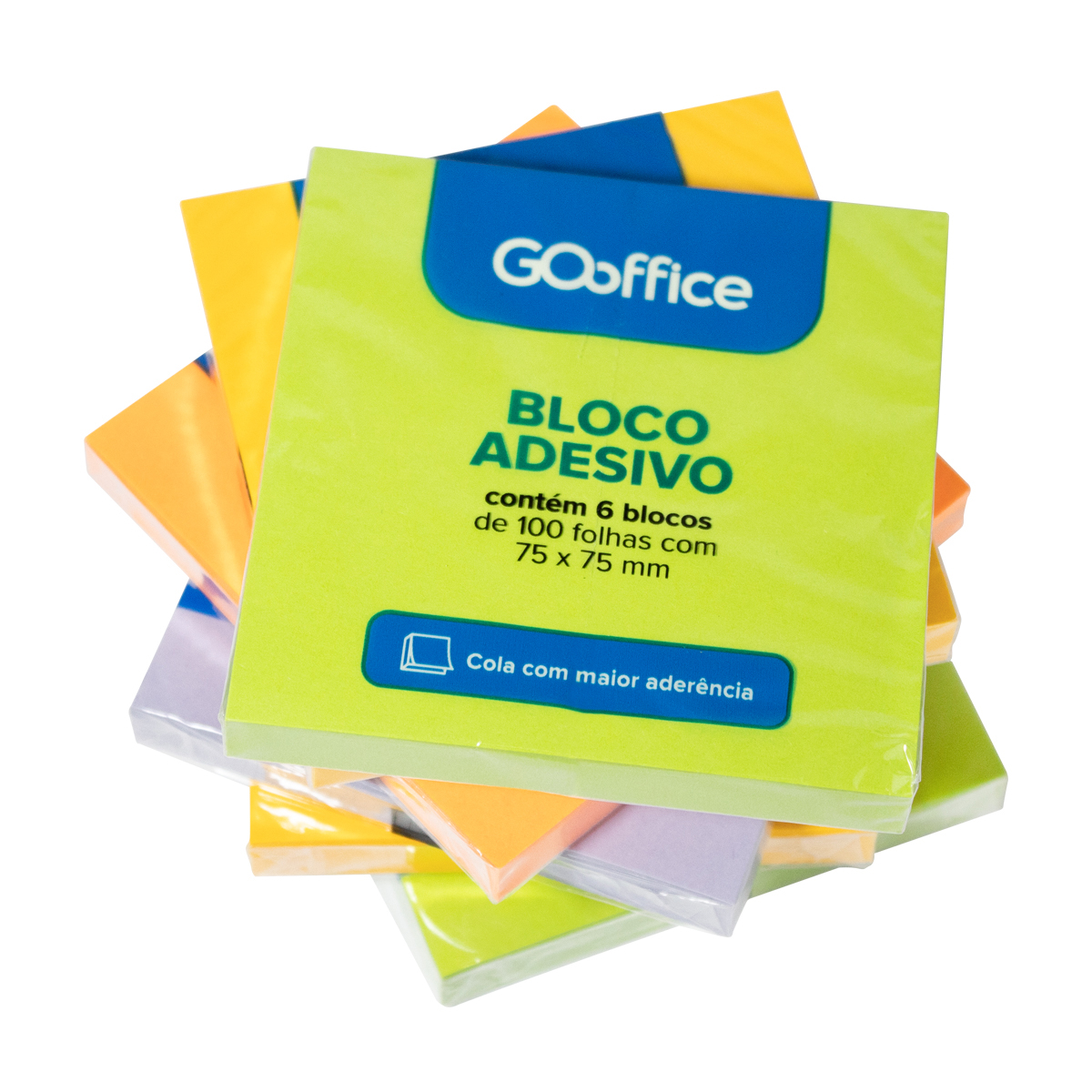 BLOCO ADESIVO GO OFFICE 75X75MM