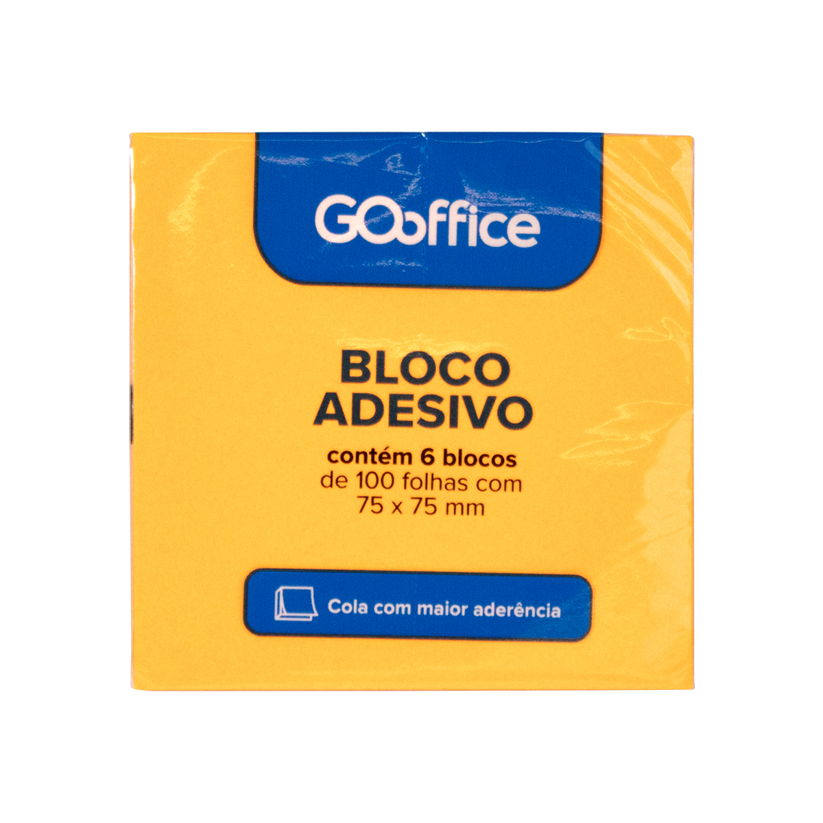 BLOCO ADESIVO GO OFFICE 75X75MM