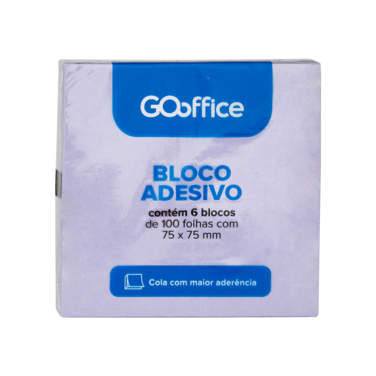 BLOCO ADESIVO GO OFFICE 75X75MM