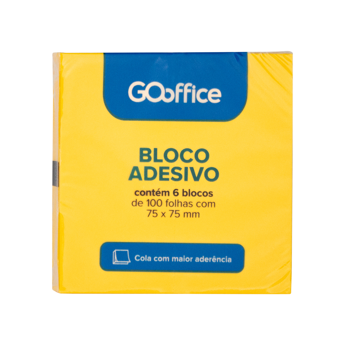 BLOCO ADESIVO GO OFFICE 75X75MM