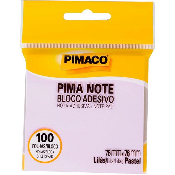 BLOCO DE RECADO AUTOADESIVO PIMANOTE ROXO 76X76MM 100FLS UNIDADE 97082