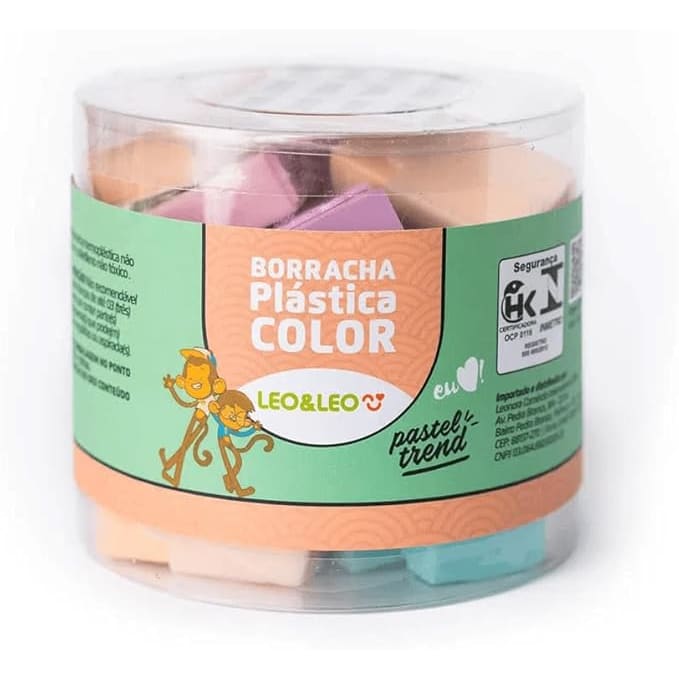 BORRACHA COLORIDA PLASTICA COLOR PASTEL C/CAPA 72203 - LEONORA