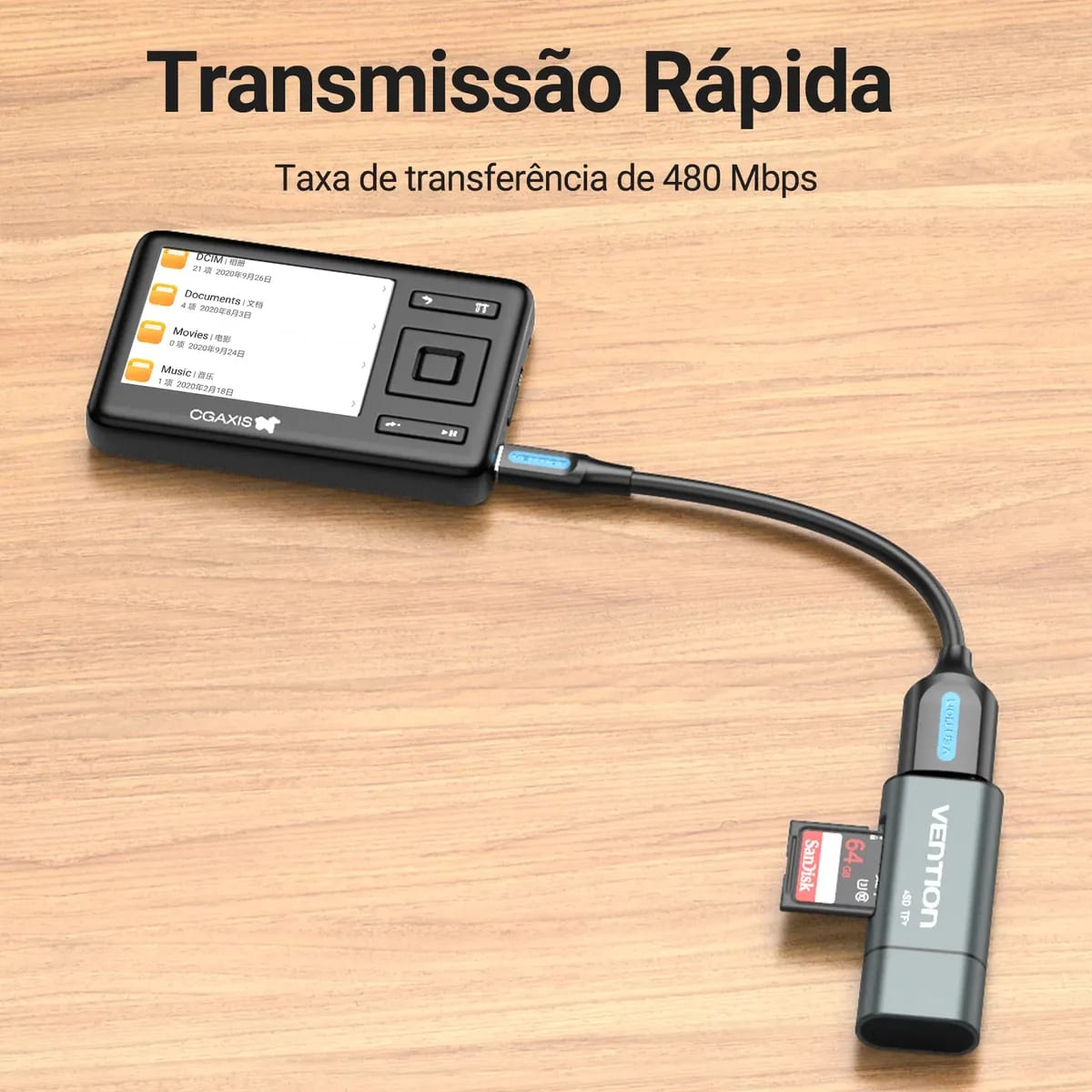 CABO ADAPTADOR USB FEMEA X MINI USB V3 OTG
