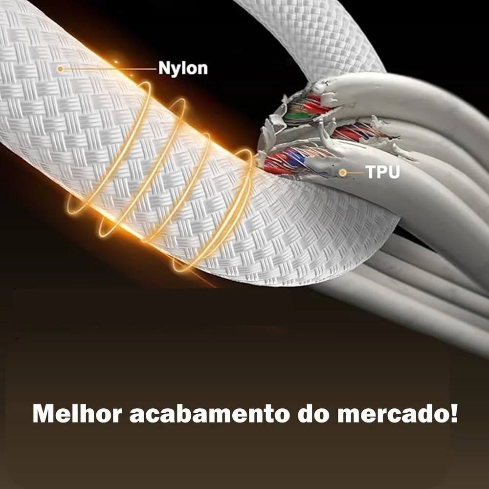 CABO DE DADOS LIGHTNING IPHONE TIPO C 1,2M PONTA ALUMINIO CHIP SCE