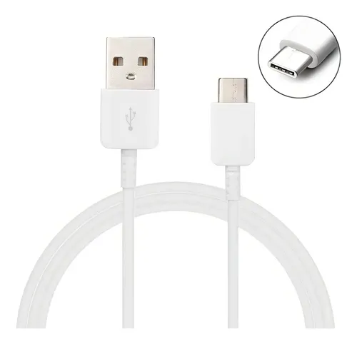 CABO DE DADOS TIPO C X TIPO C FLAT MOBILE 5GB 1.20M BRANCO CHIP SCE