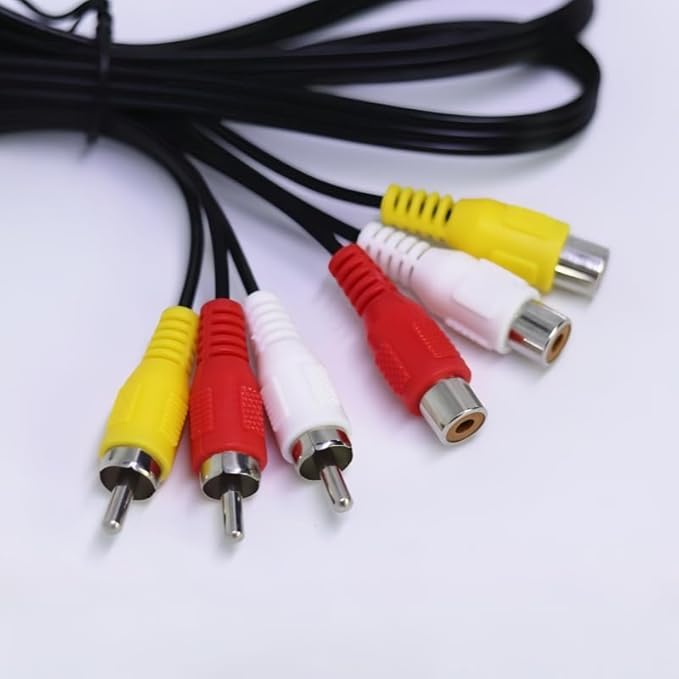 CABO DE VIDEO 3 RCA FEMEA PARA 3 RCA MACHO EXTENSOR