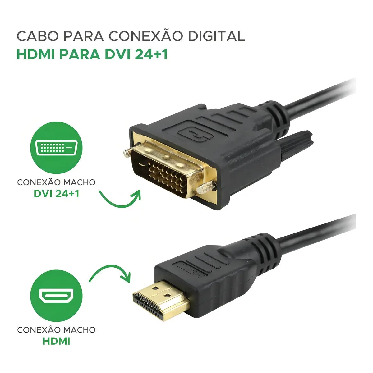 CABO HDMI MACHO X DVI 24+1 3MT CHIP SCE