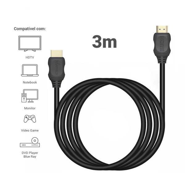 CABO HDMI X HDMI 3 MT 2.0 4K HDR 19P PLUG GOLD CHIP SCE
