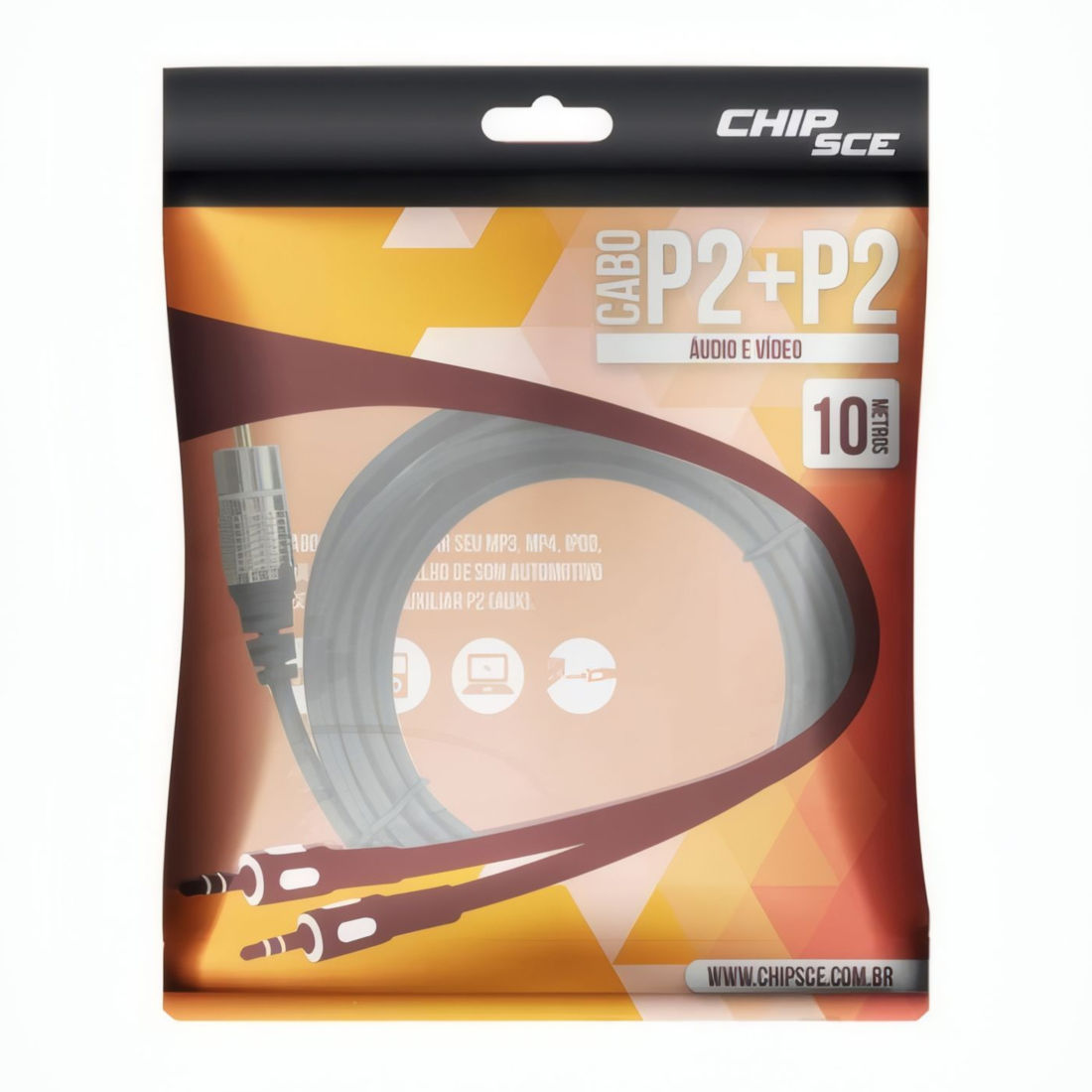 CABO P2 / P2 FITZ 10M - P2 ESTEREO PLUG METAL CHIP SCE