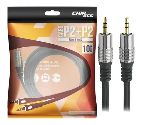 CABO P2 / P2 FITZ 10M - P2 ESTEREO PLUG METAL CHIP SCE
