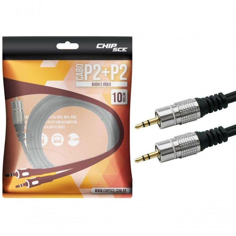 CABO P2 / P2 FITZ 10M - P2 ESTEREO PLUG METAL CHIP SCE