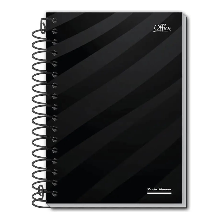 CADERNO ESPIRAL 1/4 CAPA DURA OFFICE 80FLS
