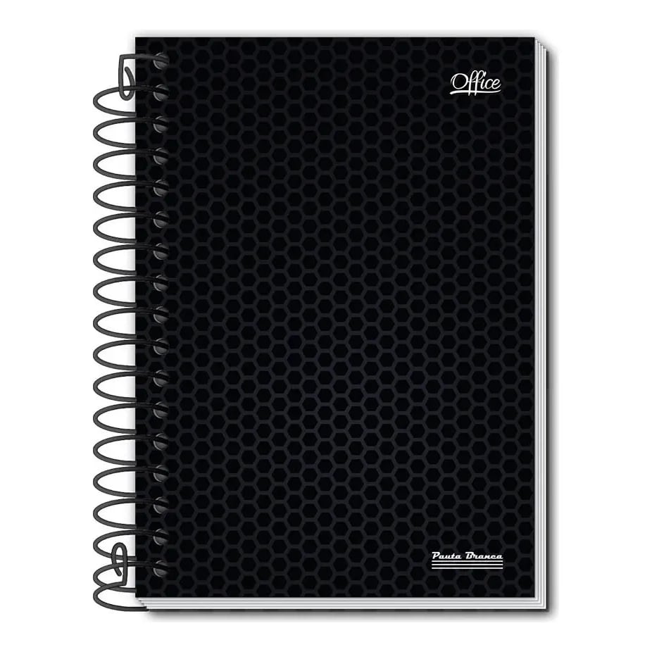 CADERNO ESPIRAL 1/4 CAPA DURA OFFICE 80FLS