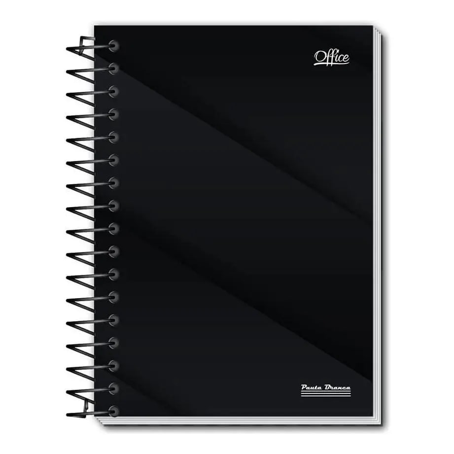 CADERNO ESPIRAL 1/4 CAPA DURA OFFICE 80FLS