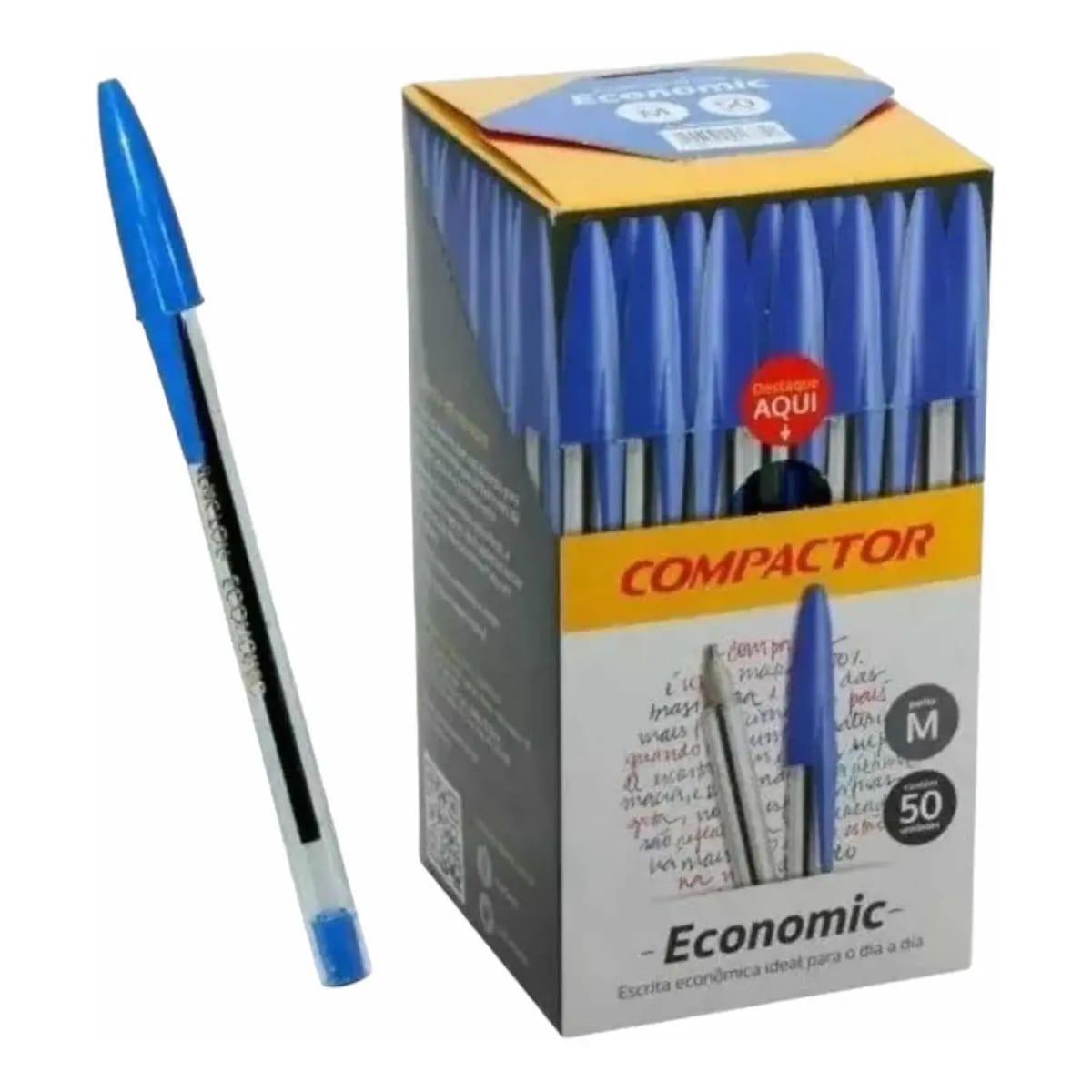 CANETA ESFEROGRAFICA COMPACTOR ECONOMIC AZUL 1.0MM