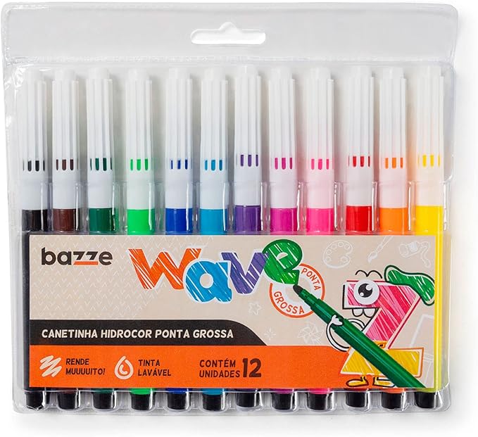 CANETA HIDROGRAFICA BAZZE WAVE 12 CORES  SUMMIT