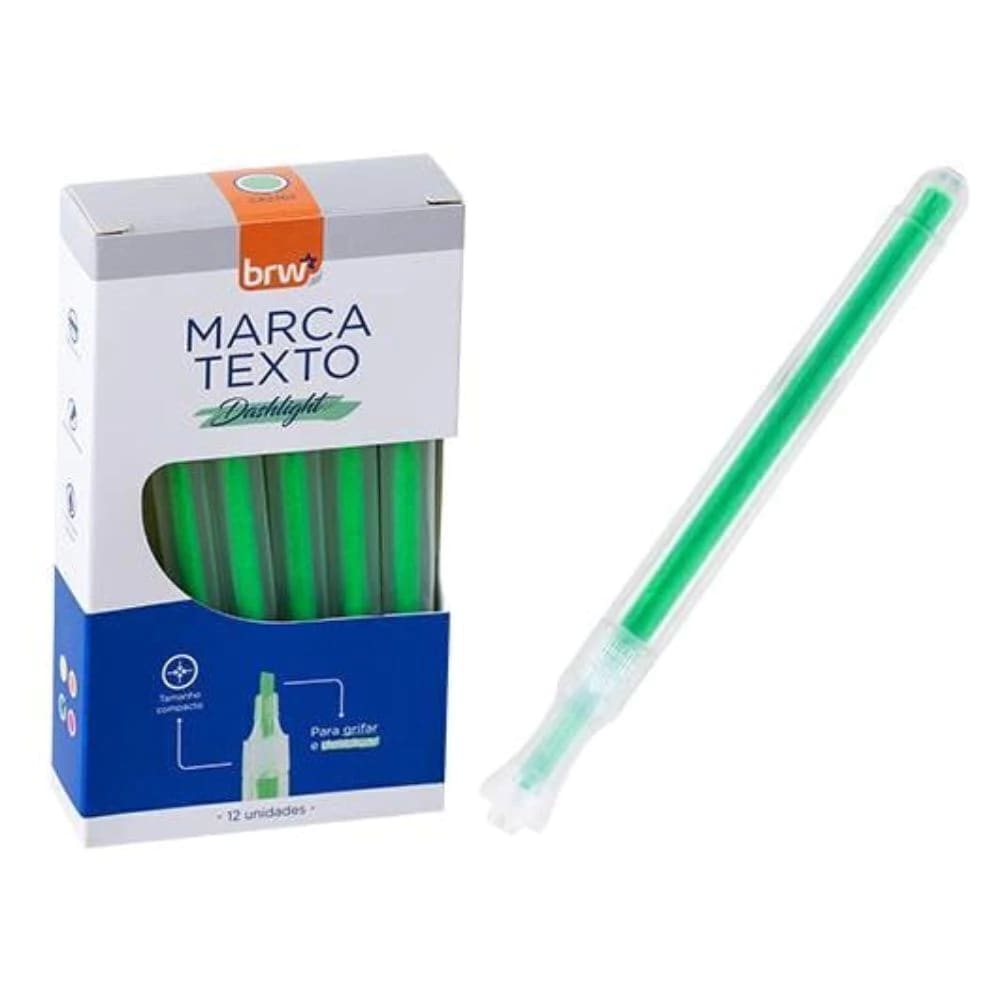 CANETA MARCA TEXTO DASHLIGTH VERDE FLUORESCENTE BRW