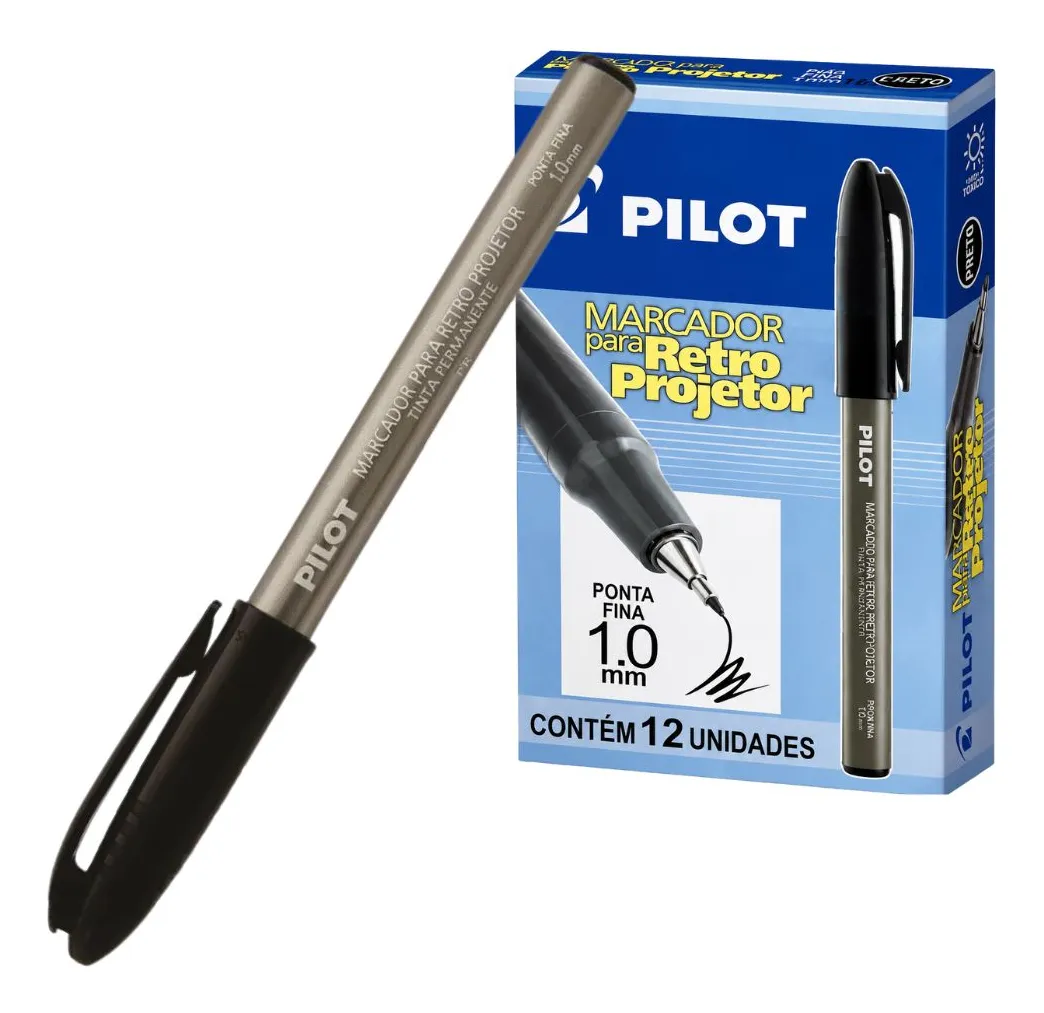 CANETA RETROPROJETOR 1.0MM PRETO PILOT