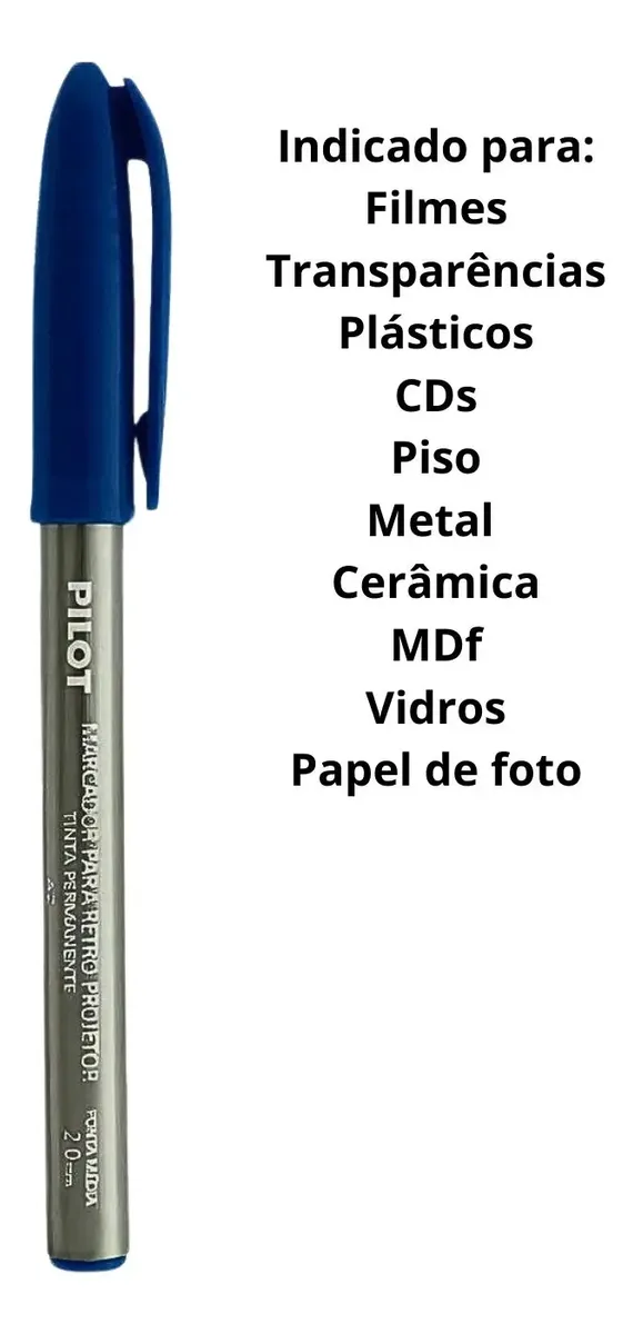 CANETA RETROPROJETOR 2.0MM AZUL PILOT