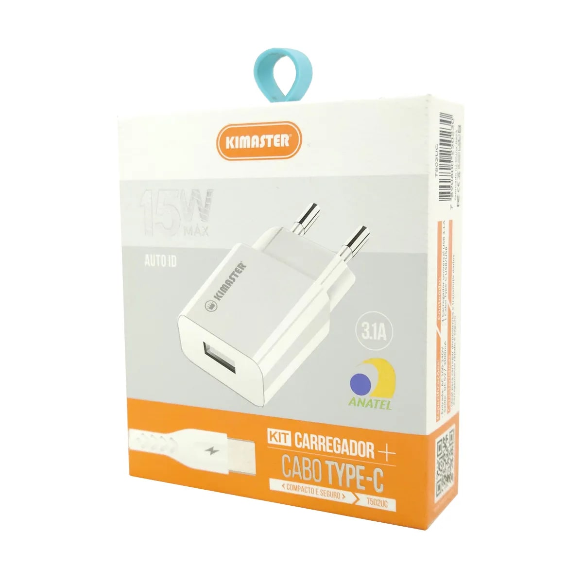 CARREGADOR TOMADA COM CABO USB TIPO-C 3.1A T502UC KIMASTER