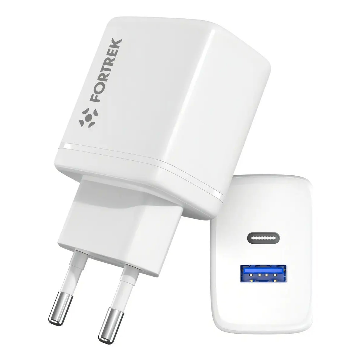 CARREGADOR UNIVERSAL AC/2 PORTAS USB/USB-C FK-110B FORTREK