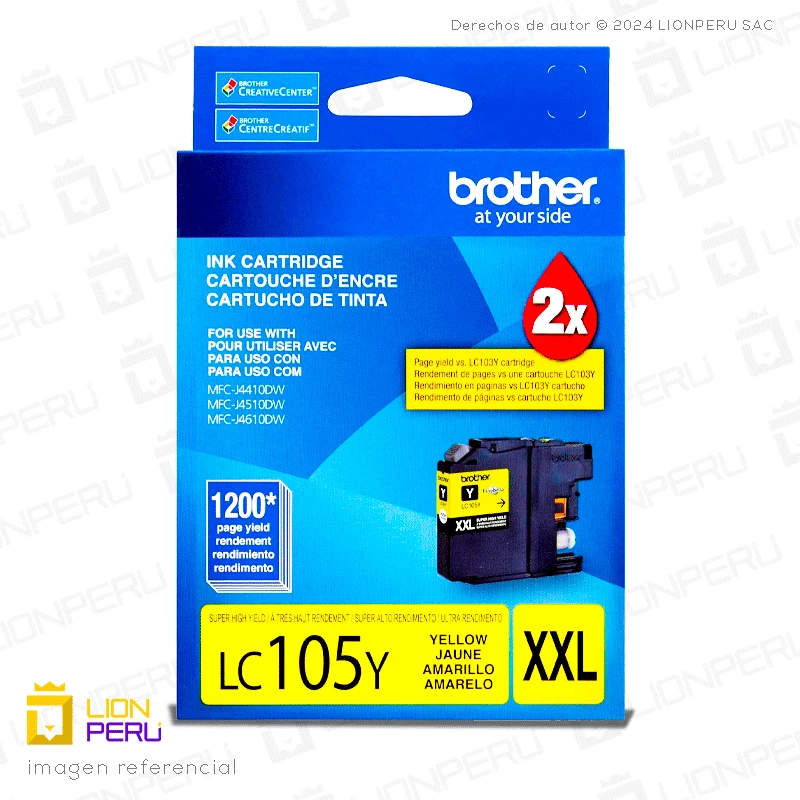 CARTUCHO BROTHER LC105Y ORIGINAL AMARELO 10ML
