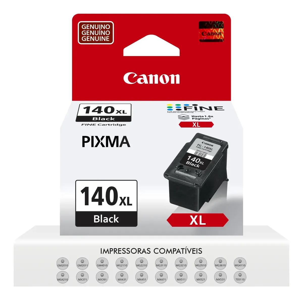 CARTUCHO CANON 140 RECICLADO PRETO 20ML