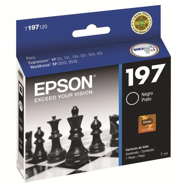 CARTUCHO EPSON 197 ORIGINAL PRETO 8 ML