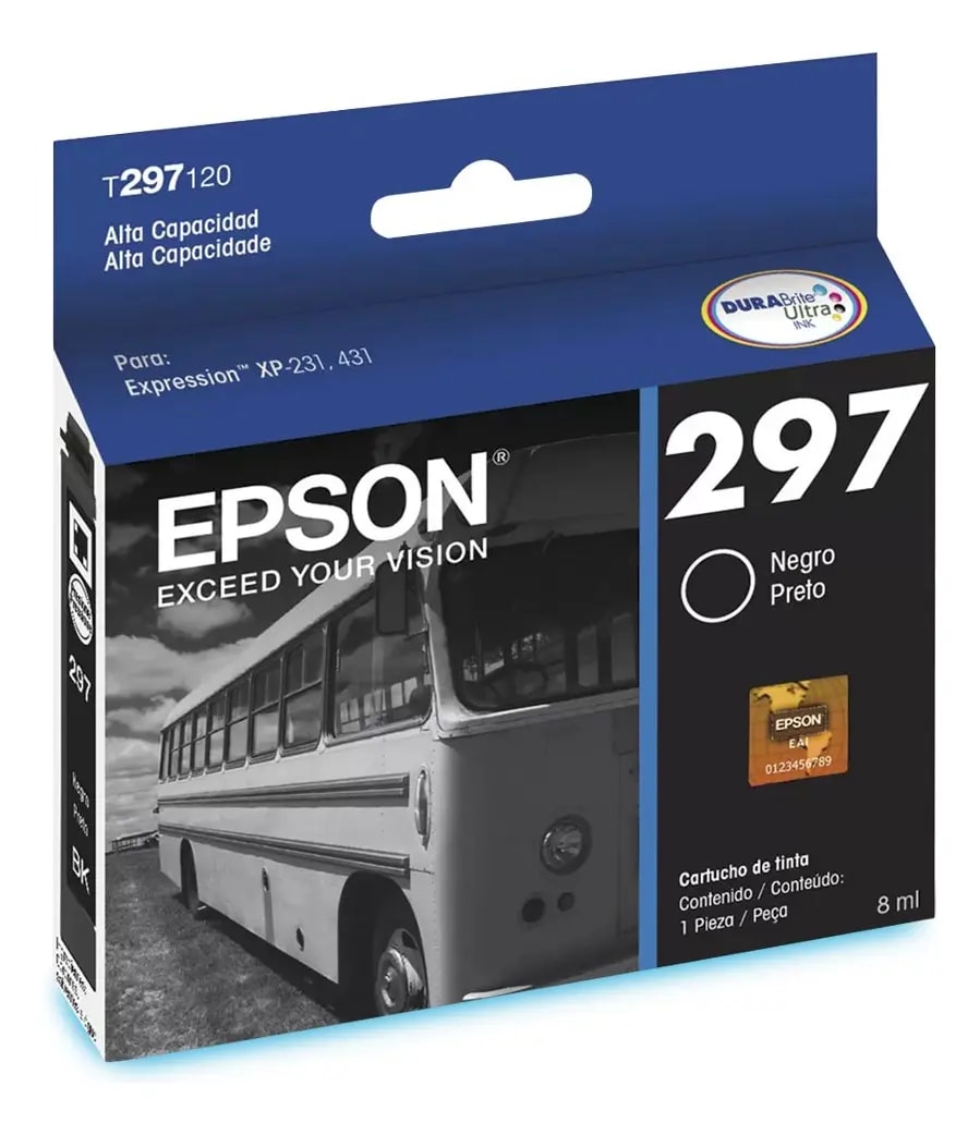 CARTUCHO EPSON 297 ORIGINAL PRETO 8 ML