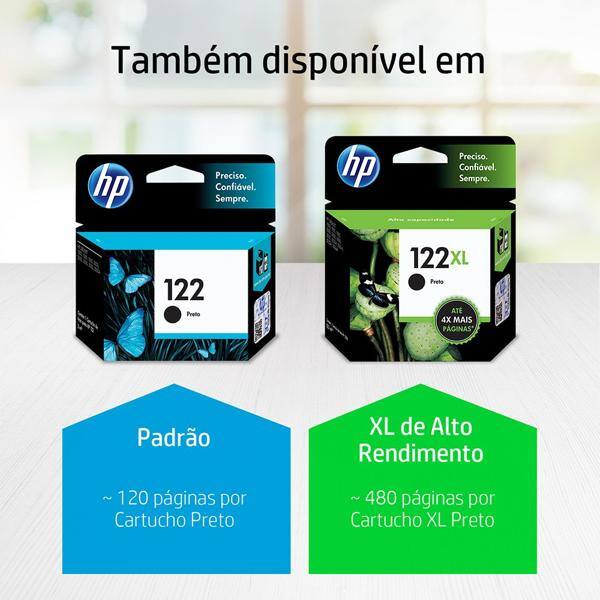 CARTUCHO HP 122XL ORIGINAL (CH563HB) PRETO 8,5ML