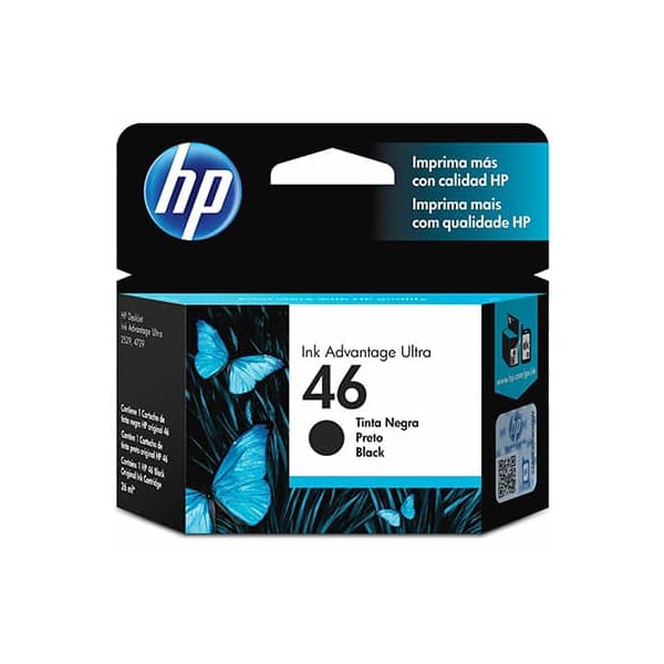 CARTUCHO HP 46 ORIGINAL (CZ637AL) PRETO 26ML