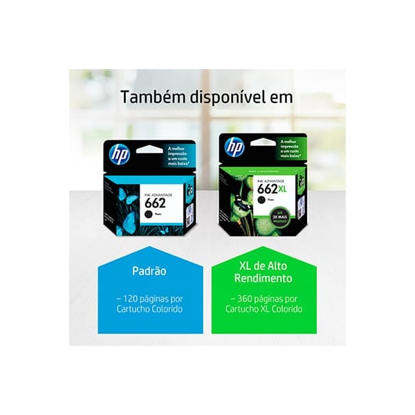 CARTUCHO HP 662XL ORIGINAL (CZ105AB) PRETO 6,5ML