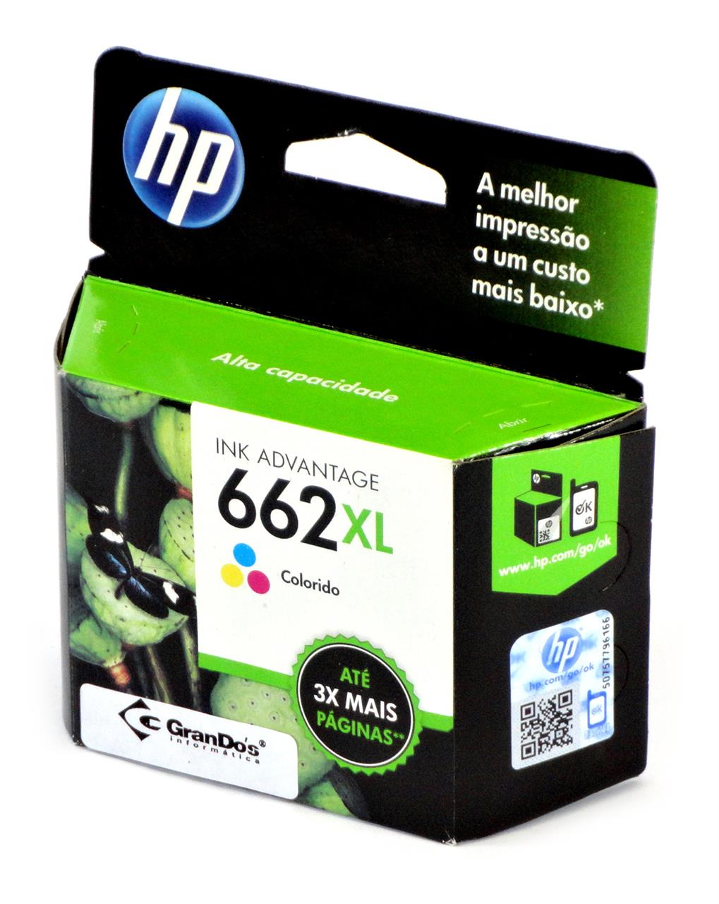 CARTUCHO HP 662XL ORIGINAL (CZ106AB) COLOR 8 ML
