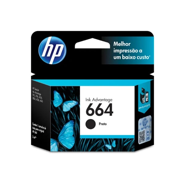 CARTUCHO HP 664 ORIGINAL PRETO 2ML