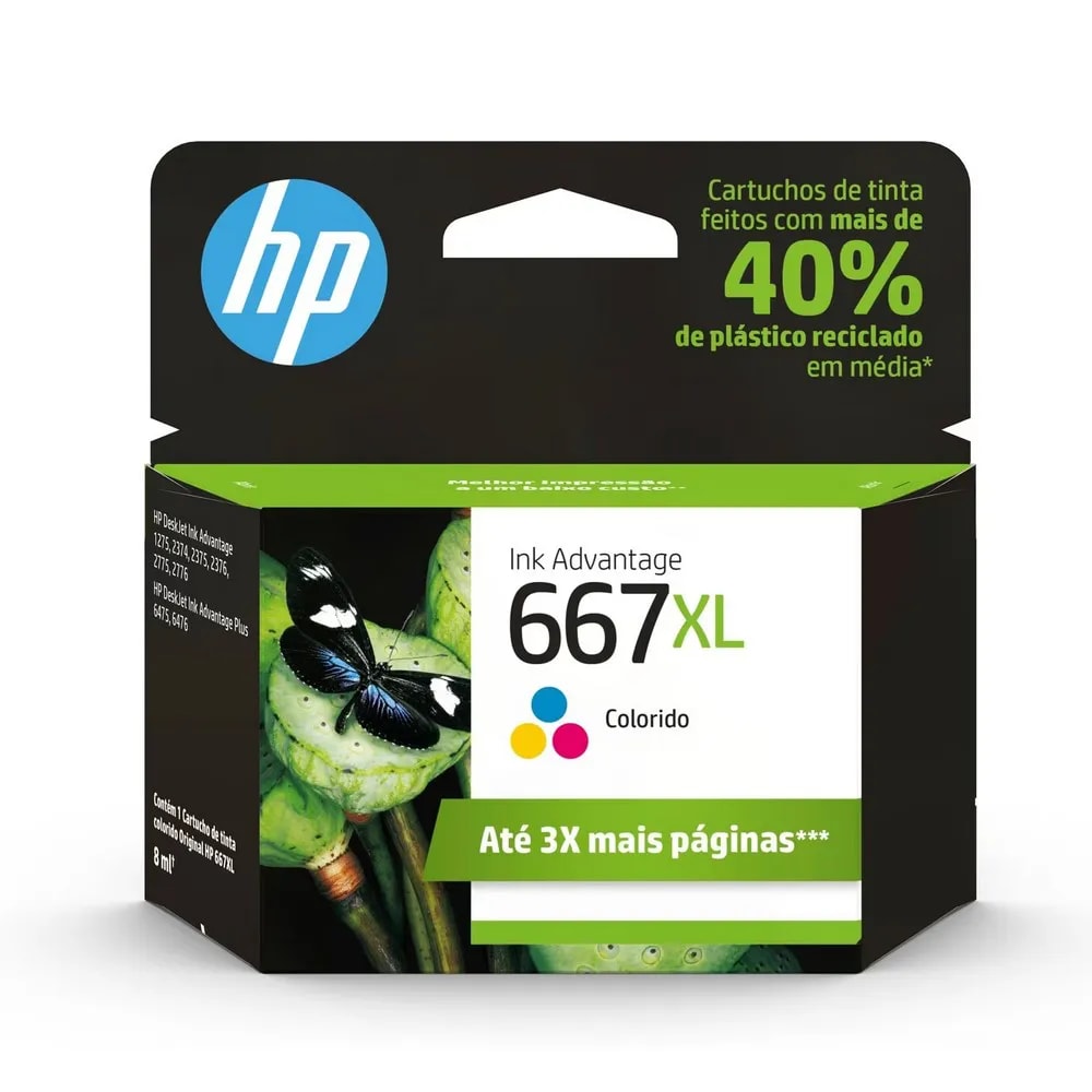 CARTUCHO HP 667XL ORIGINAL (3YM80AL) COLOR 8 ML