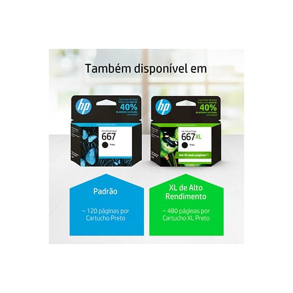 CARTUCHO HP 667XL ORIGINAL (3YM81AB) PRETO 8,5 ml