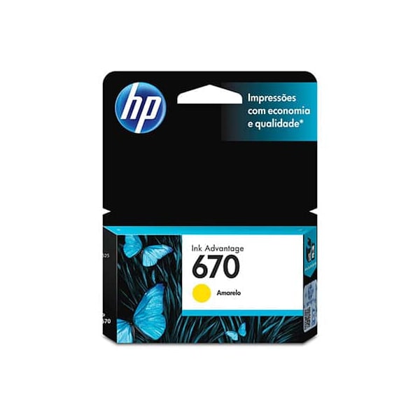 CARTUCHO HP 670 ORIGINAL (CZ116AB) AMARELO 3,5 ml