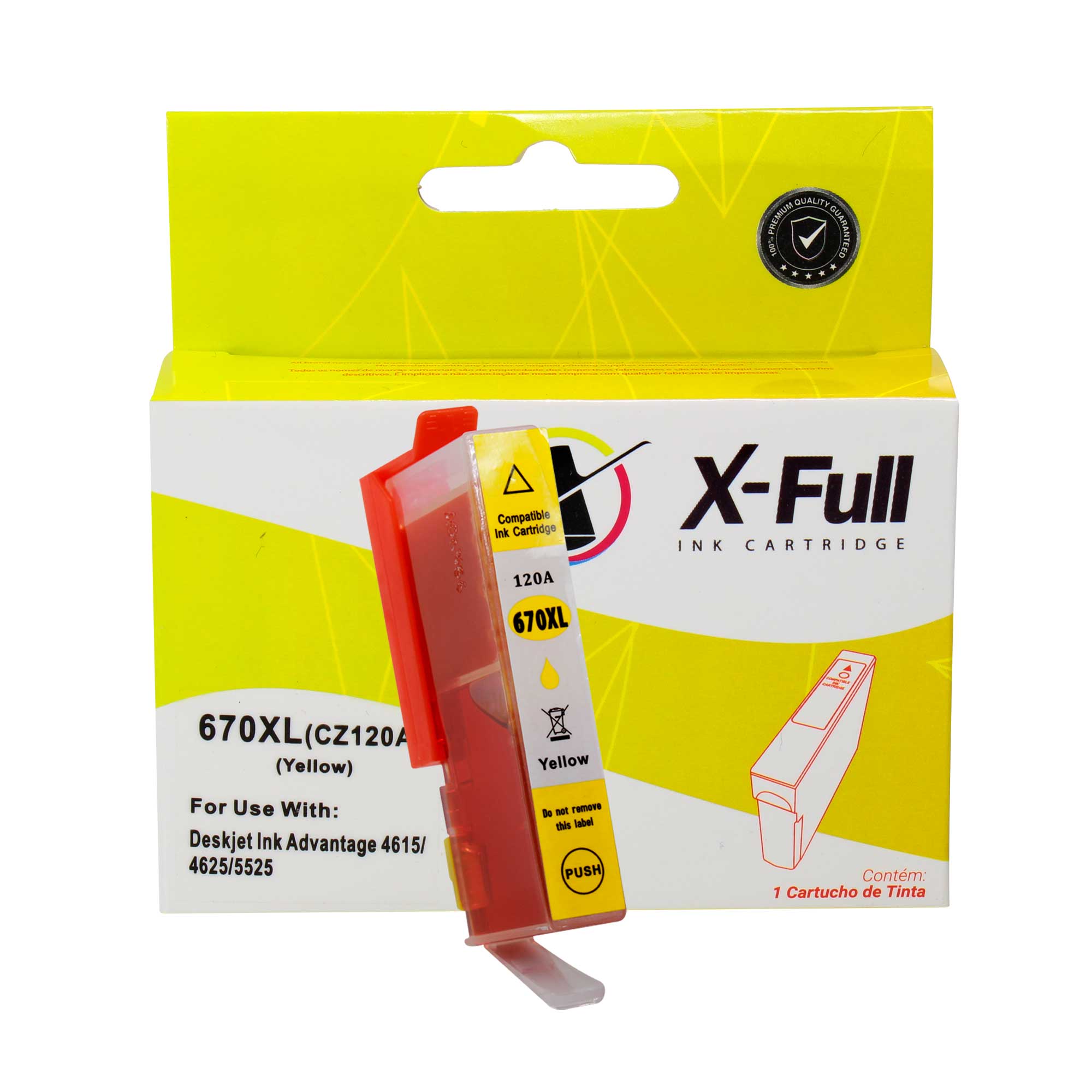 CARTUCHO HP 670XL COMPATIVEL AMARELO 14ML