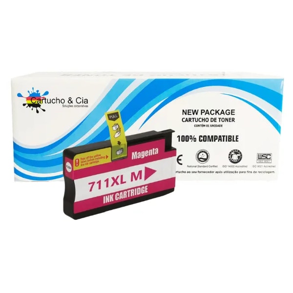 CARTUCHO HP 711XL COMPATIVEL MAGENTA 28ML